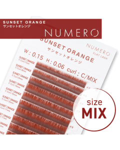 NUMERO Color Matte Flatlash SUNSET ORANGE J-Curl 0.15 MIX 7mm-12mm