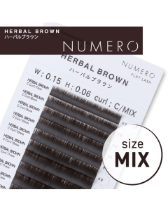 NUMERO Color Matte Flatlash HERBAL BROWN J-Curl 0.15 MIX 7mm-12mm
