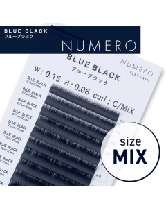 NUMERO Color Matte Flatlash BLUE BLACK C-Curl 0.15 MIX 7mm-12mm