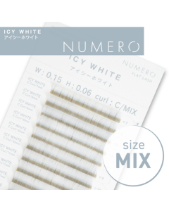 NUMERO Color Matte Flatlash ICY WHITE J-Curl 0.15 MIX 7mm-12mm