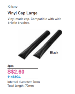 Vinyl Brush Cap Large Black (2pcs)