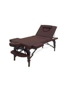 Deluxe Low Resilience Wooden Folding Reclining Bed 009SDX PLUS Dark Brown