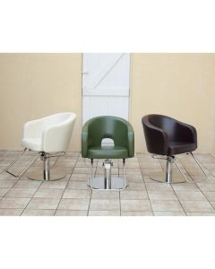 [CAFE Lounge] Styling Chair HD-6273 Off White / Dark Brown / Dark Green *In case of 5 legs base HD-7M