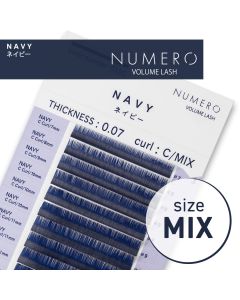 NUMERO Color Matte Flatlash NAVY J-Curl 0.15 MIX 7mm-12mm