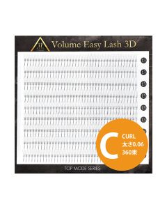 TOP MODE Volume Easy Lash 3D C Curl [Thickness: 0.06] [Length: 9mm]