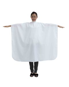 Sleeveless Hairdressing Cape Simple [Water Repellent & Anti-Static] White